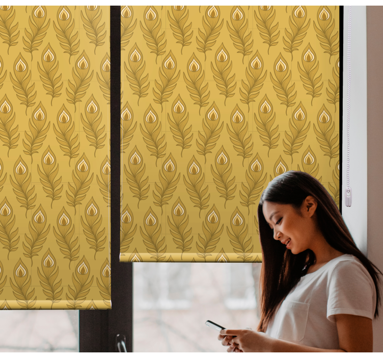 Graceful Foliage Motif roller blind flowers - TenStickers