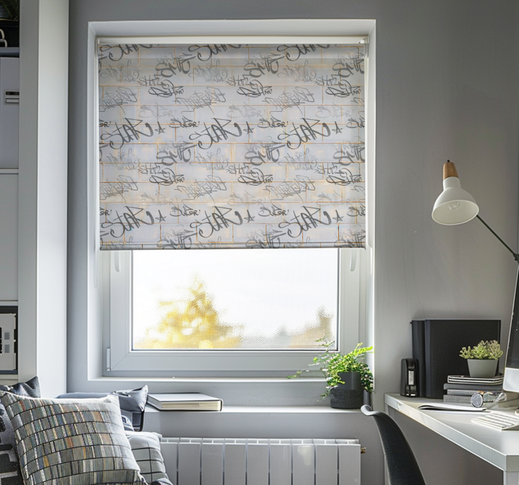 gray graffiti original roller blind - TenStickers