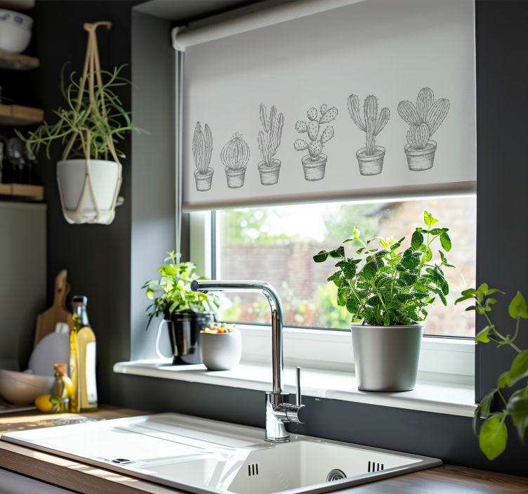 Gray shades cactus blind - TenStickers