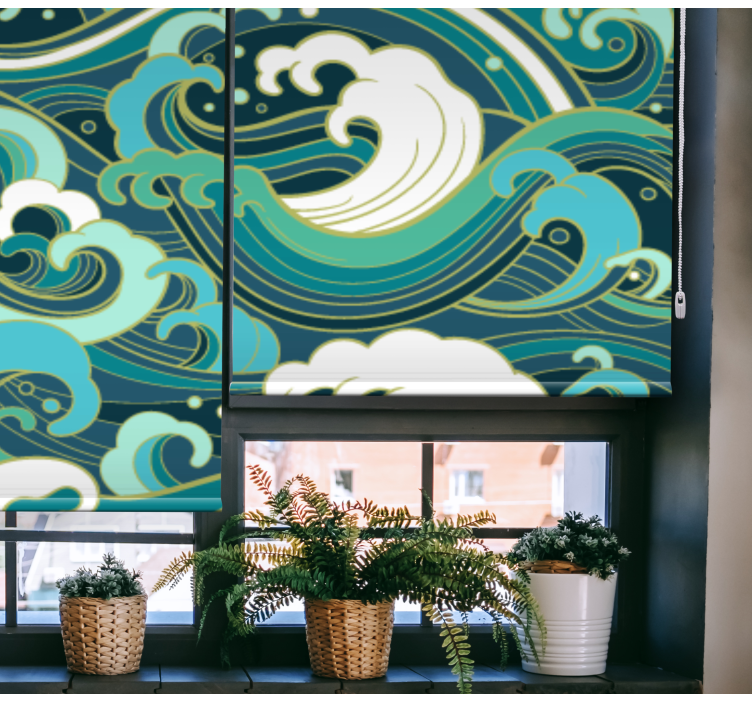Great wave japan style Living room blind - TenStickers