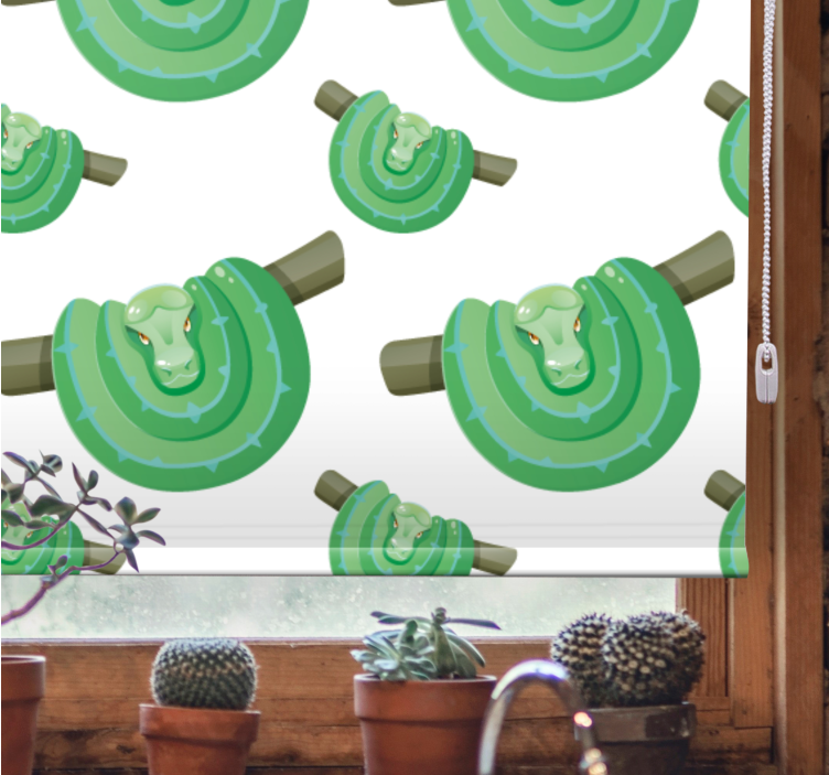 Green Snakes Pattern animals roller blind - TenStickers