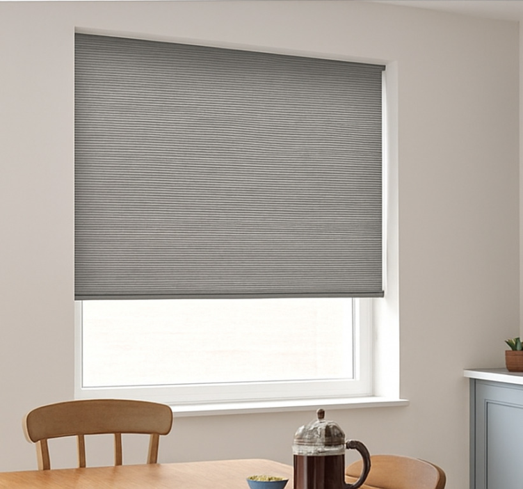 Grey woven effect  dining room roller blind - TenStickers