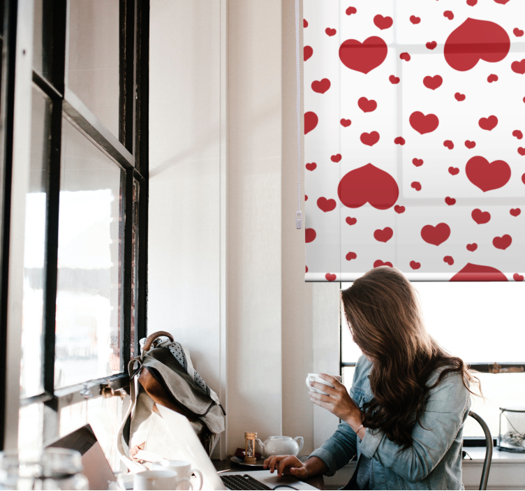 Heart Pattern Decor romantic roller blind - TenStickers