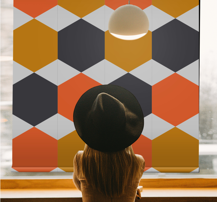 Hexagonal Pattern Design modern roller blind - TenStickers