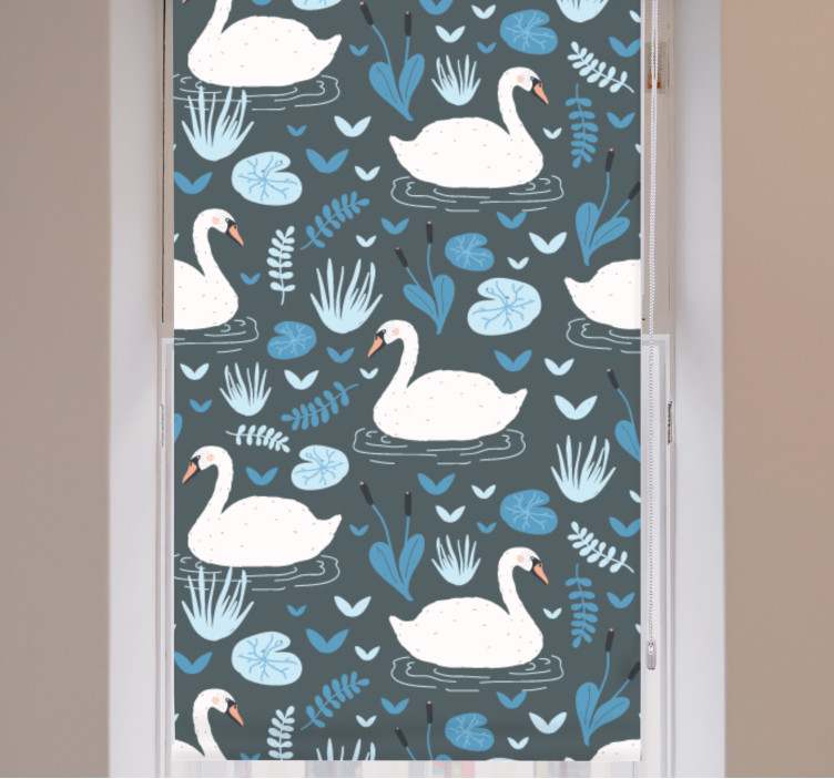 Idyllic swans serenity animals roller blind - TenStickers