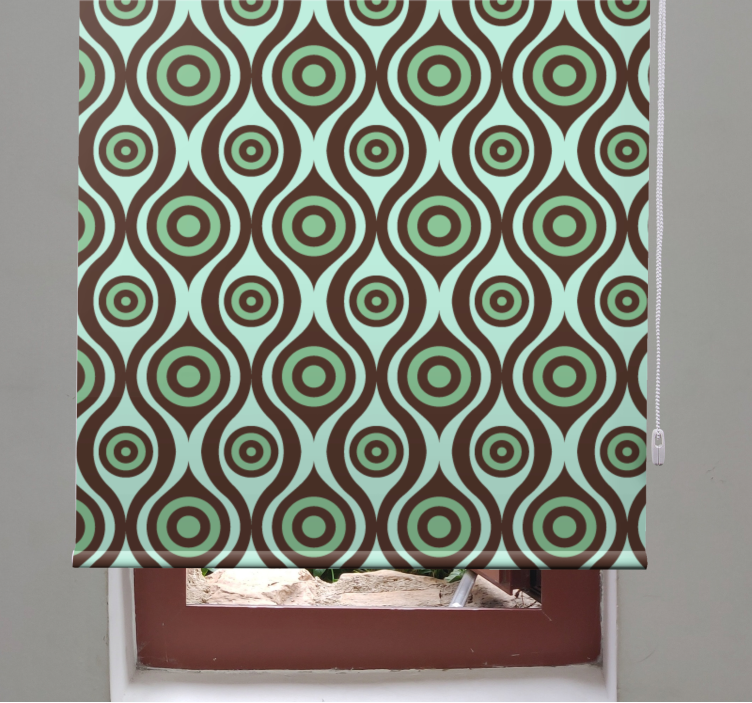 Irregular shapes 70's pattern roller blind - TenStickers