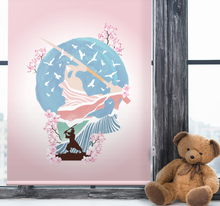 Japanese anime fighter art roller blind - TenStickers
