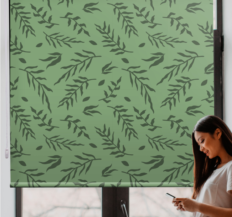Leaf pattern detail roller blind flowers - TenStickers