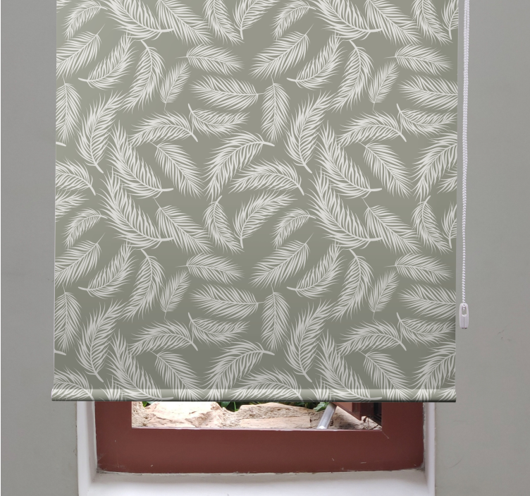 Leaf Patterned Design roller blind flowers - TenStickers