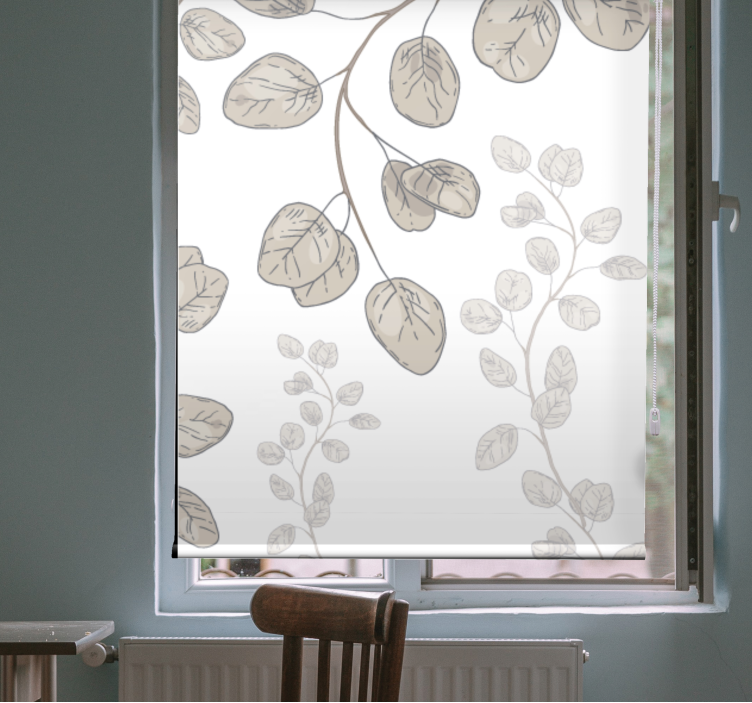 Thin leaves pattern roller blind flowers - TenStickers