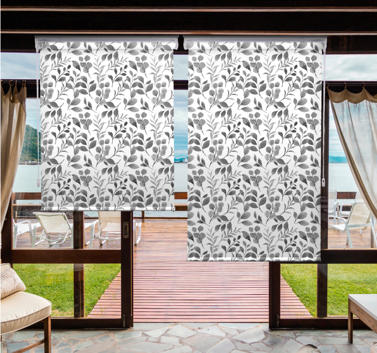 Leafy Botanical Pattern roller blind flowers - TenStickers