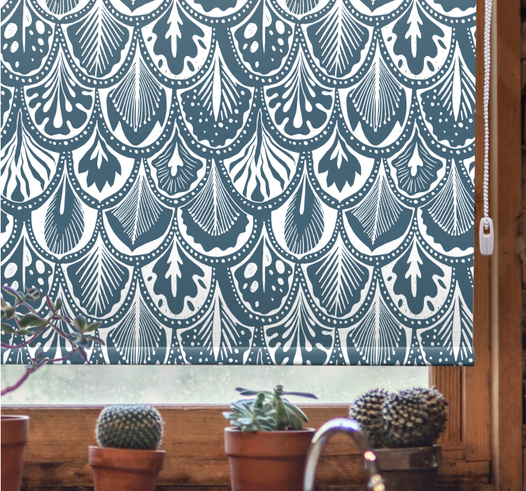 Leafy Pattern Design roller blind flowers - TenStickers