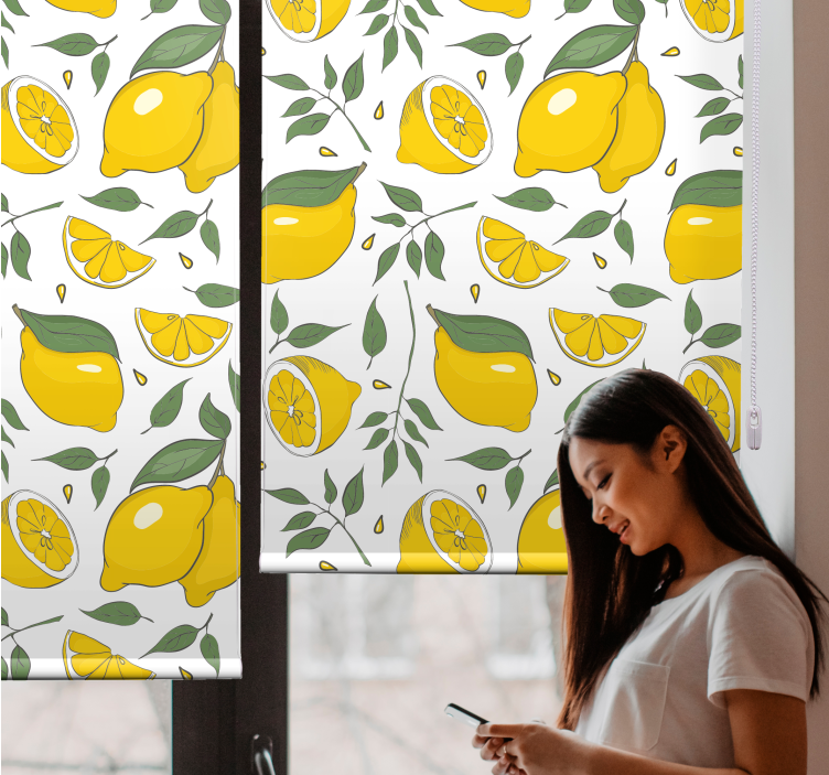 LEMONS AND SLICES roller blind fruits - TenStickers