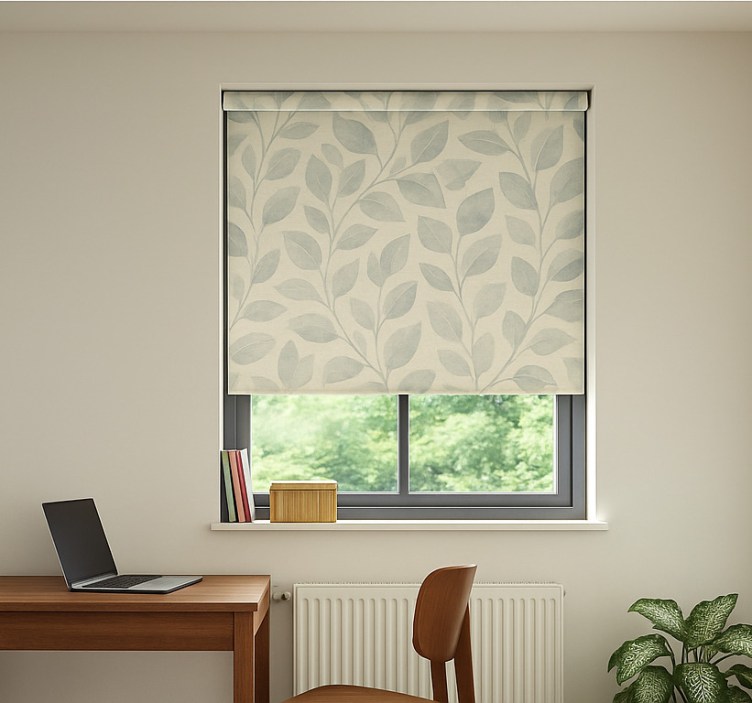 Light blue flower office roller blind - TenStickers