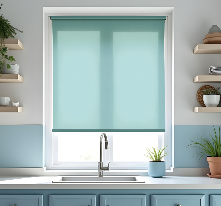 Light blue monocolor kitchen roller blind - TenStickers