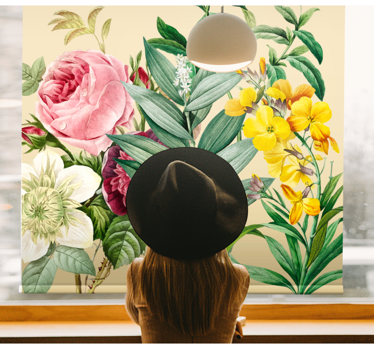 Lush Floral Arrangement roller blind flowers - TenStickers