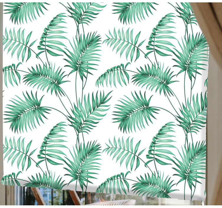 Lush Green Foliage flowers and plants roller blind - TenStickers