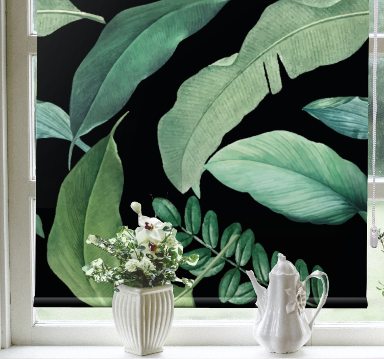 Lush Greenery Design roller blind flowers - TenStickers