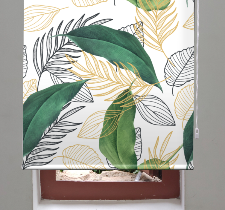 Lush Greenery Leaves roller blind flowers - TenStickers