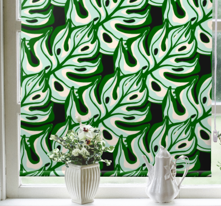 Lush Leaf Pattern roller blind flowers - TenStickers