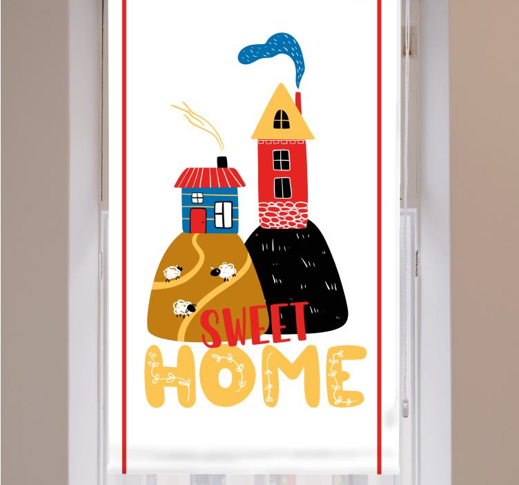 Magical house modern folk art Nordic blind - TenStickers