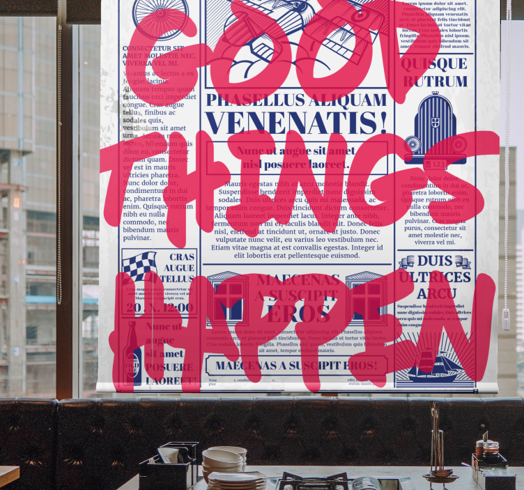 Good things happen custom roller blind - TenStickers