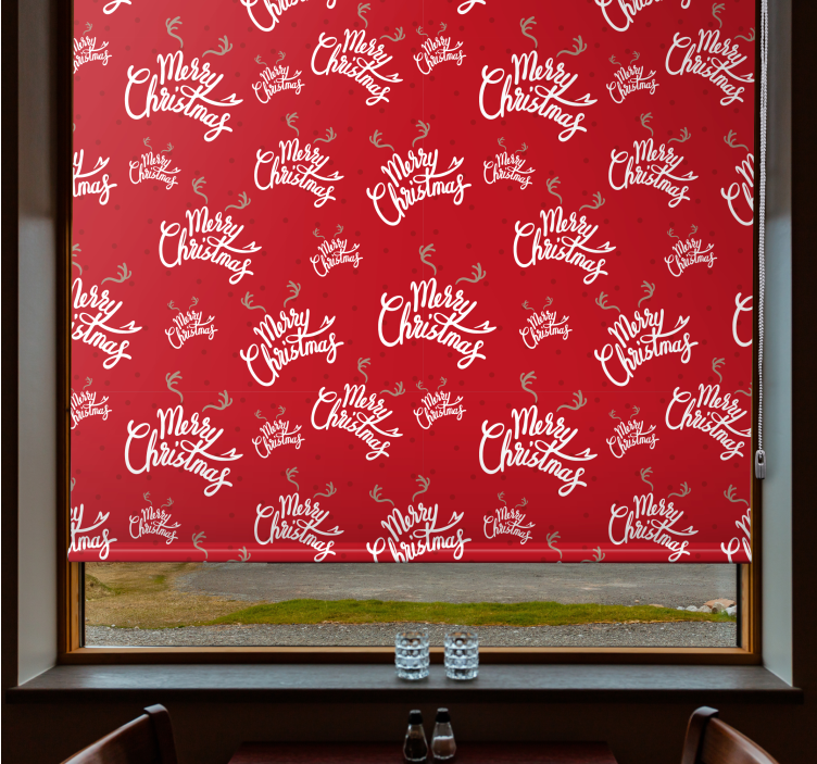 Merry Christmas Pattern custom roller blind - TenStickers