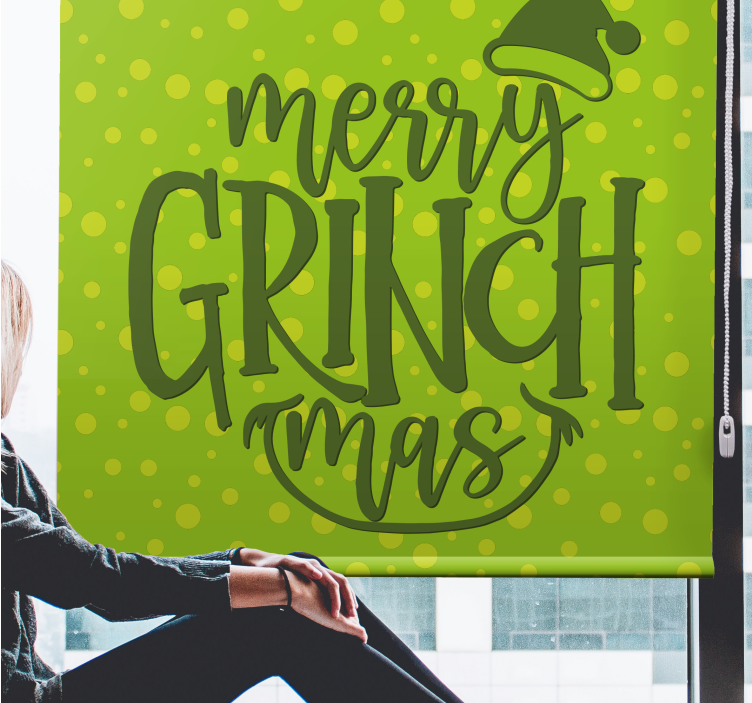 Merry Grinchmas Cheer custom roller blind - TenStickers