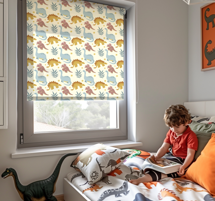 Minimalist style dinosaur roller blind - TenStickers
