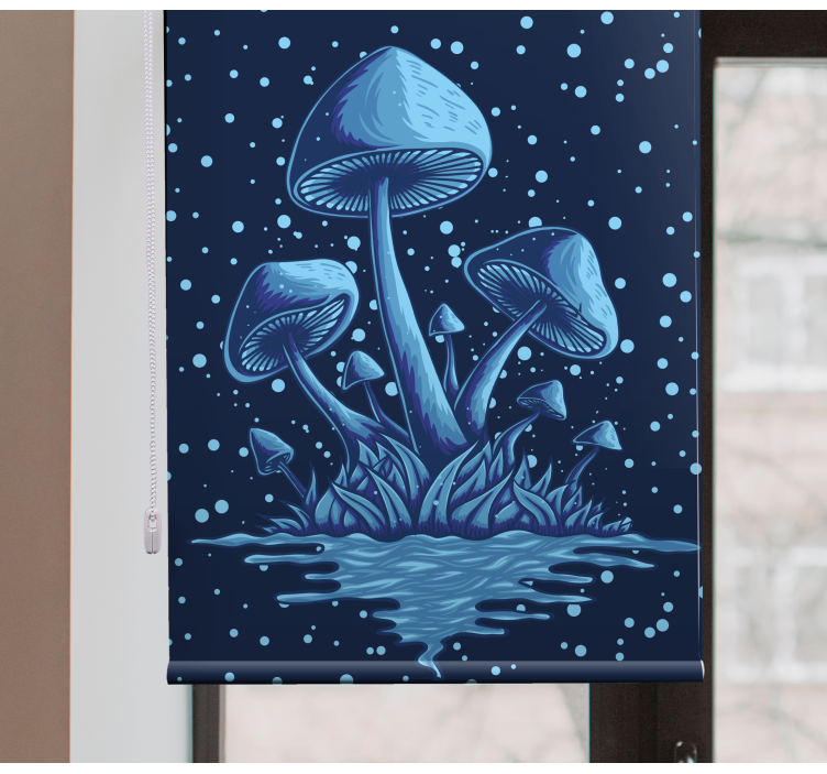 Mushroom water reflection original roller blind - TenStickers
