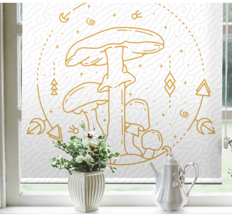 Mushrooms and Geometry roller blind - TenStickers
