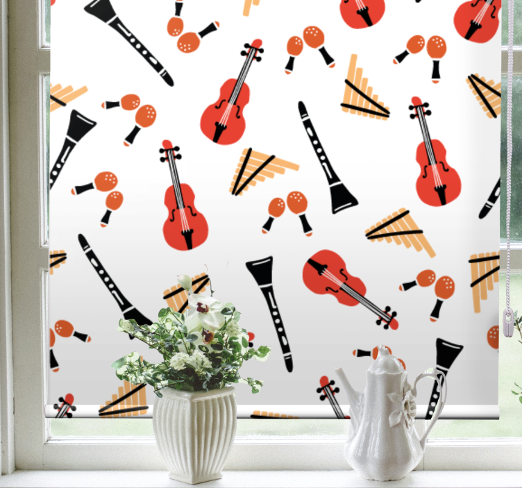 Musical instruments motif original roller blind - TenStickers