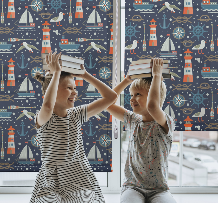 Nautical adventure theme kids roller blind - TenStickers