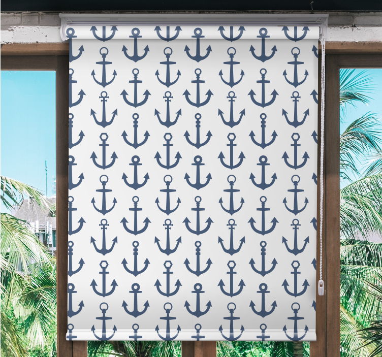 Nautical Anchor Pattern roller blind - TenStickers