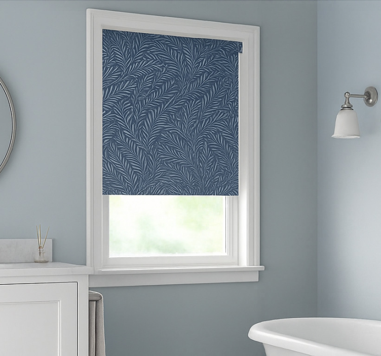 Nordic birch leaves bathroom roller blind - TenStickers