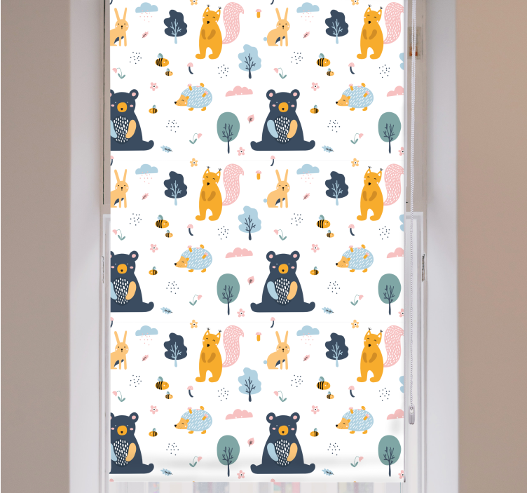 Nordic forest creatures animal roller blind - TenStickers