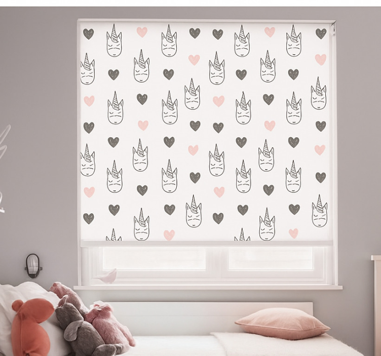 Nordic unicorns pattern kids roller blind - TenStickers