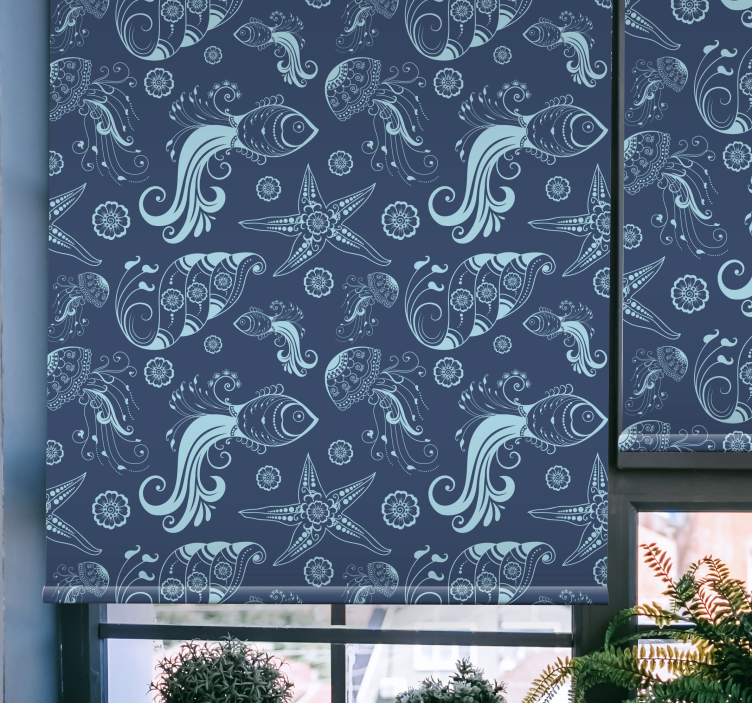 Ocean Fauna Pattern animal roller blind - TenStickers