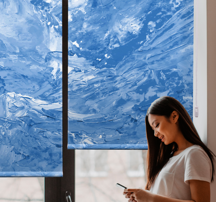 Ocean wave motif textured roller blind - TenStickers