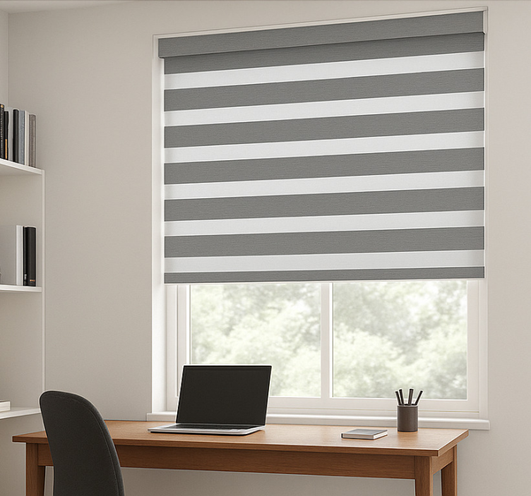 Office roller blind in grey stripes - TenStickers