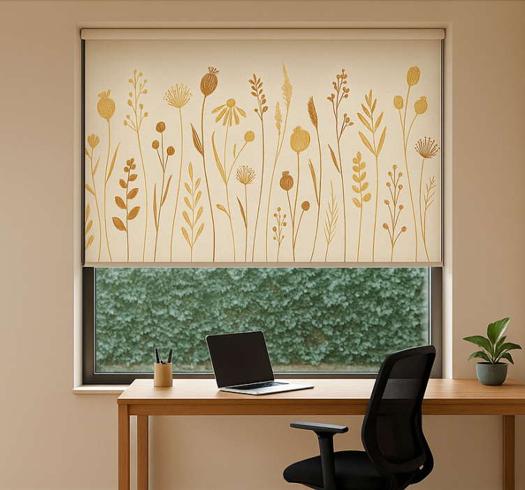 Office roller blind trendy must-have beige - TenStickers