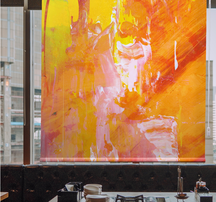 Orange abstract design Master bedroom blind - TenStickers