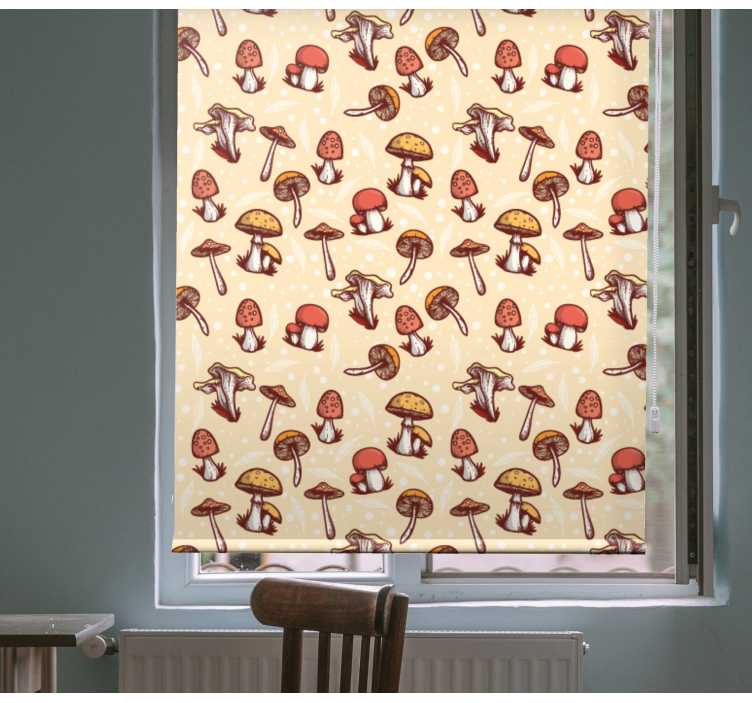 Original cartoon mushrooms Kitchen blind - TenStickers