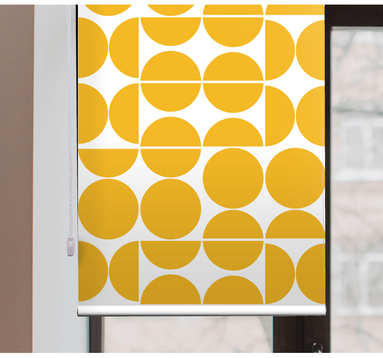 Overlapping Yellow Cercles modern roller blind - TenStickers