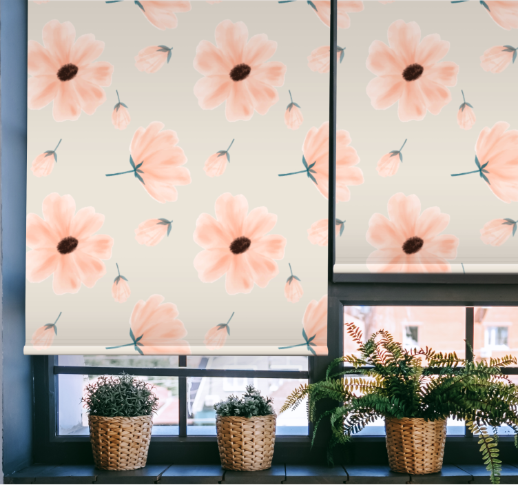 Pastel Floral Pattern roller blind flowers - TenStickers