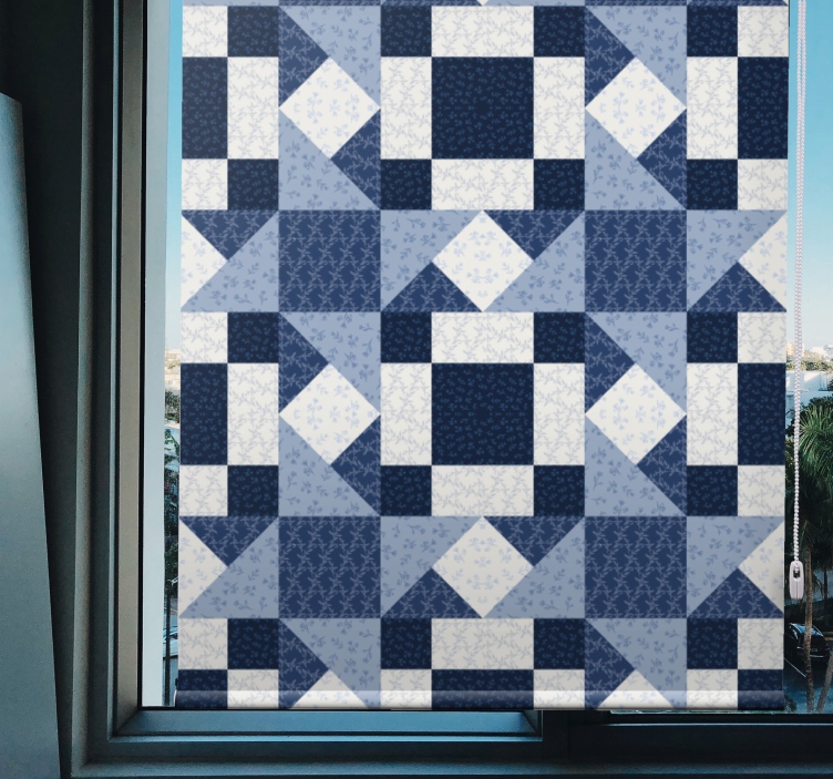 Patchwork Geometric Patterns textured roller blind - TenStickers