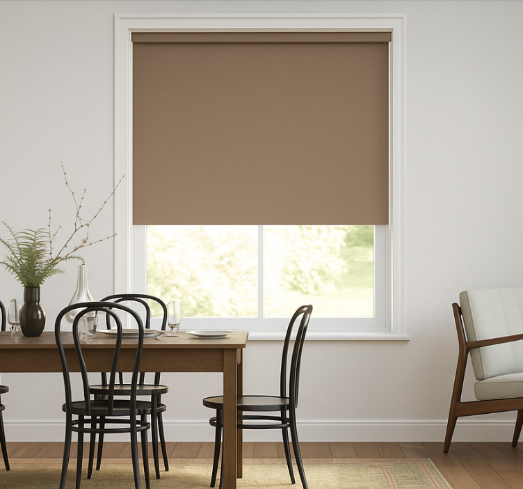 Peanut brown tone  dining room roller blind - TenStickers
