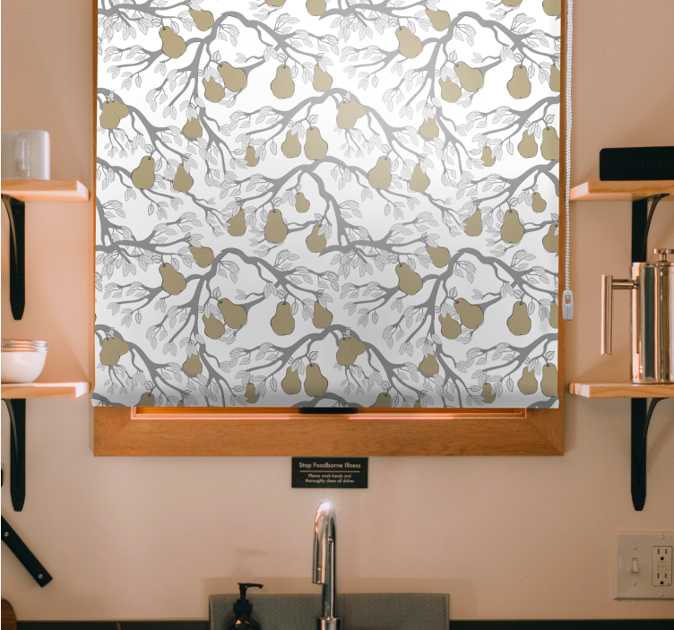 Pears on Branches roller blind fruits - TenStickers