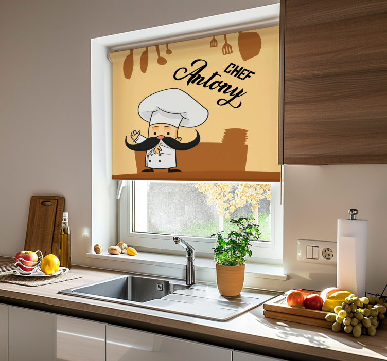 Personalized Chef kitchen roller blind - TenStickers