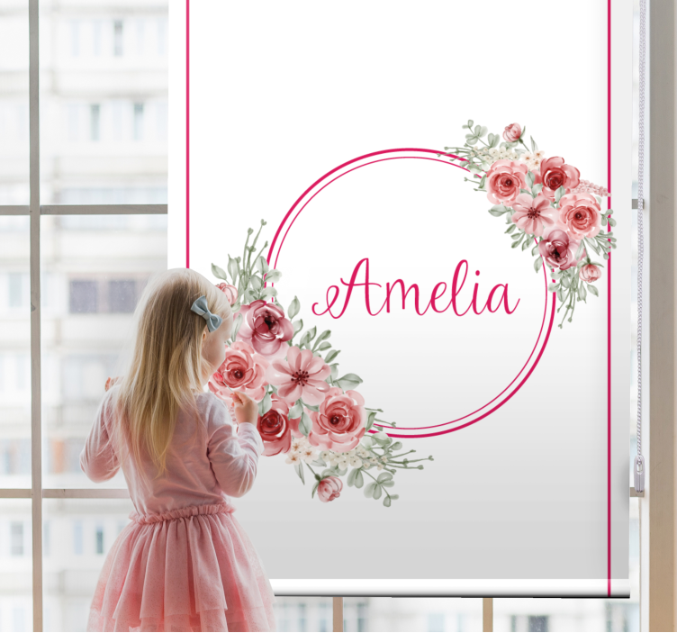 Personalized Floral Arrangement roller blind flowers - TenStickers